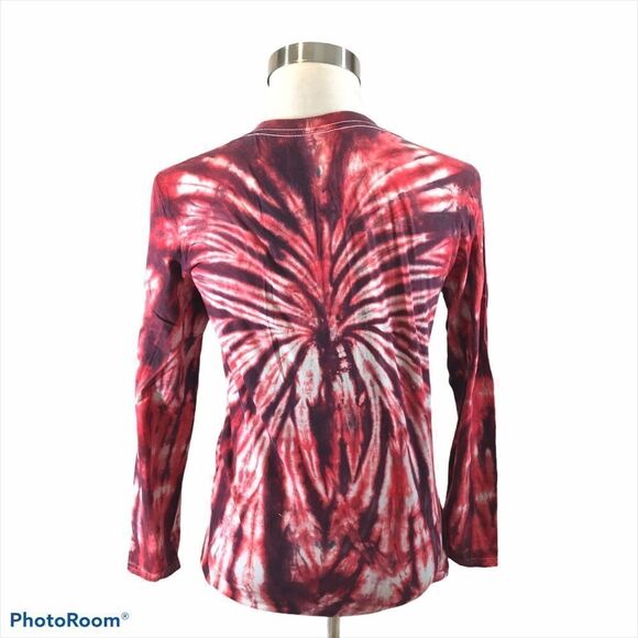 Ladies Gildan Long Sleeved Tie Dyed T-Shirt Small - Picture 9 of 10